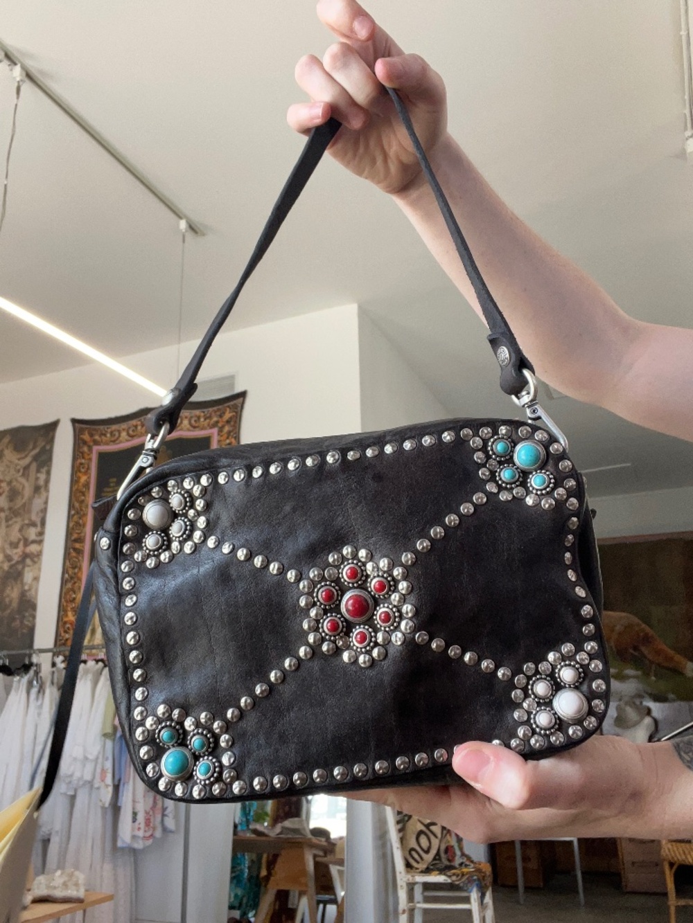 Campomaggi Studded Purse in Grigio